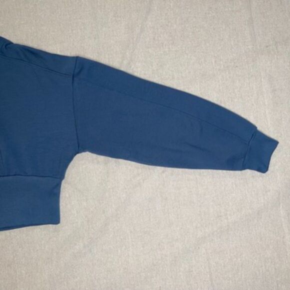 Titin | NWT Blue Quarter Zip Pullover Cropped Sweatshirt | Medium - Picture 3 of 8